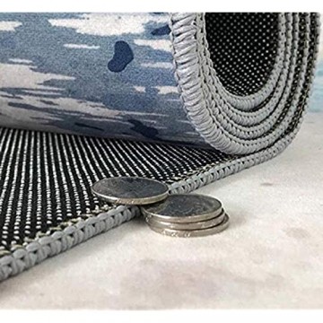 Kunsen Baby Teppich Wohnzimmer Teppich blau grau rechteckig weich feuchtigkeitsbeständig und rutschfest kleines Sofa für jugendzimmer kinderzimmer Teppich Junge 50X80CM 1ft 7.7 X2ft 7.5