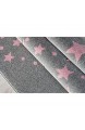 Livone Hochwertiger Kinderteppich Kinderzimmer Babyteppich mit Sternen Punkte in Silber grau rosa Größe 120 x 170 cm