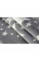Livone Hochwertiger Kinderteppich Kinderzimmer Babyteppich mit Sternen Punkte in Silber grau Weiss Größe 160 x 220 cm