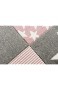 Livone Spielteppich Moderner Teppich mit Konturenschnitt Kinderzimmer Kinderteppich mit Sternen in Weiss Silber grau rosa Größe 120 x 170 cm