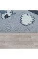 Paco Home Kinder-Teppich Für Kinderzimmer Spiel-Teppich Mit Hüpfkästchen und Straßen Grau Grösse:120x160 cm