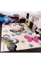 Paco Home Kinder Teppich Schmetterling Design Pink Grün Blau Grau Creme Grösse:Ø 120 cm Rund