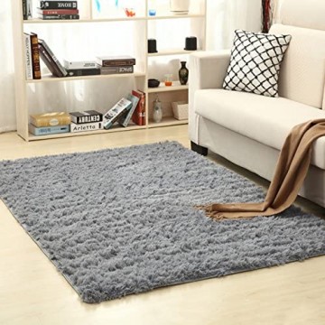 PICTURESQUE Designer Teppich Wohnteppich Fußmatte Läufer Vorleger für Schlafzimmer Wohnzimmer Esszimmer Gästezimmer Grau 1#