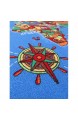 Spielteppich Lernteppich für Kinder - Weltkarte 95x200 cm Pflegeleicht Fußbodenheizung Geeignet Kinder-Teppich für Jungen und Mädchen