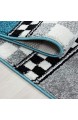 Teppich Kinderteppich Kurzflor Pflegeleicht Rennwagen Kinderzimmer Blau Maße:160 cm x 230 cm