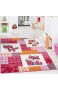 Teppich Kinderzimmer niedliche Füchse Kinderteppich Fuchs Mehrfarbig Pink Creme Grösse:80x150 cm