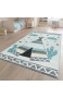 TT Home Kinder-Teppich Kinderzimmer Pastell Farben Indianer-Zelt Motiv 3-D in Beige Größe:120x170 cm
