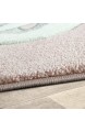 TT Home Kinder Teppich Moderner Spielteppich Einhorn Sternen Design Mit Wolken Rosa Größe:Ø 160 cm Rund