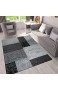 VIMODA Designer Teppich in Grau Schwarz und Weiß mit Kachel Optik Maße:200 x 290 cm