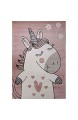 VIMODA kinderzimmer kinderteppich Pony Einhorn Teppich Flauschig für Kinderzimmer Spielzimmer Maße:120x170 cm