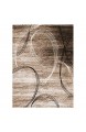 VIMODA Teppich Modern sehr dicht gewebt Kreisel Muster Meliert in Braun Beige Maße:200x290 cm