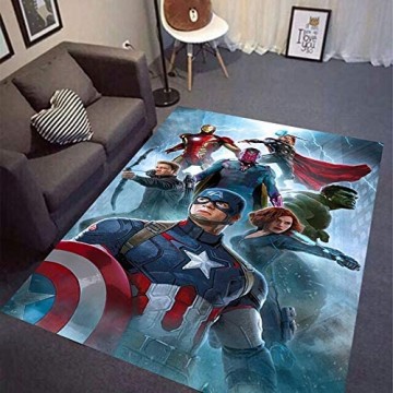 W-life Teppich Startseite Teppiche Wohnzimmer Schlafzimmer Nachtraum Fußraummatten Kinderzimmer Jungen-Karikatur Klassik Marvel Avengers Teppiche Dekoration (Color : D Size : 160 * 230cm)
