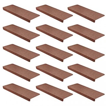 15er Set StickandShine Stufenmatte in braun eckig für Treppenstufen Treppenstufenmatte zum aufkleben