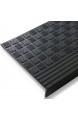 Antirutsch Stufenmatten aus Gummi mit Winkelkante | rutschhemmend für außen und innen | im 5er Set | Design Relief - 65 x 25 cm