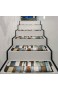 Carpets Stufenmatten Treppen-Teppich Treppenlaufflächen Buntes Hölzernes Planken-Muster Treppenhaus Mat Hauptschlafzimmer-Tür-Front Rutschfester Teppich Run-anmy0630
