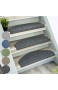 casa pura Stufenmatten Baleno | klassischer Treppenteppich rundum gekettelt und starker Halt | in 5 Farben mit Teppichläufer kombinierbar (Anthrazit halbrund 15 Stück Set)