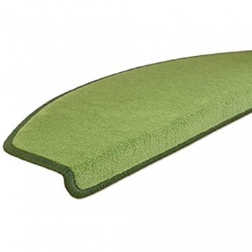 EXKLUSIV HEIMTEXTIL Stufenmatten Vorwerk Velour einfarbig halbrund Olivgrün 1 Stück