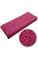 Floordirekt Shaggy-Stufenmatten Barcelona | Halbrund oder Eckig | Treppenmatten in 16 Farben | Strapazierfähig & pflegeleicht | Stufenteppich für Innen (Pink Halbrund 65 x 23 5 cm)