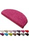 Floordirekt Shaggy-Stufenmatten Barcelona | Halbrund oder Eckig | Treppenmatten in 16 Farben | Strapazierfähig & pflegeleicht | Stufenteppich für Innen (Pink Halbrund 65 x 23 5 cm)