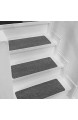 Further Stufenmatten Treppen-Teppich Elbstklebendes Treppenstufen-Matten-Set Waschbar Rechteckig (55 X 20 X 0 2 cm) Schneidbare Größe Dunkelgrau