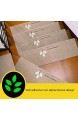 HUIJ Leuchtende Teppich-Treppenstufen Stufenmatten rutschfeste Treppenteppich waschbare Stufenteppich Selbstklebende rutschfeste Haushalts-Treppenstütze (15 Stück)