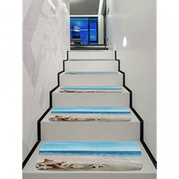 JQQJ 15 Pcs Shaggy Stufenmatten Treppen Teppich，Fußmatten，Stair Cushion | rutschfeste Matten Schutz Für Treppenstufen | Mute，waschbar 70 * 22CM