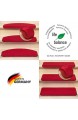Kettelservice-Metzker® Stufenmatten Vorwerk Uni Einzeln und Sparset\'s Rot 15 Stück Rechteckig