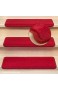 Kettelservice-Metzker® Stufenmatten Vorwerk Uni Einzeln und Sparset's Rot 15 Stück Rechteckig