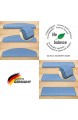 Kettelservice-Metzker Stufenmatten Vorwerk Uni Einzeln oder im Sparset Halbrund & Rechteckig Taubenblau 15 Stück Rechteckig 65cm x 24cm