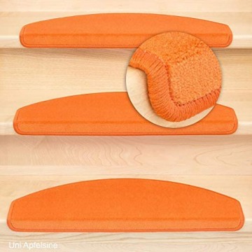 Kettelservice-Metzker Stufenmatten Vorwerk Uni Einzeln und Sparset\'s Orange 15 Stück Halbrund