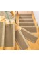 Liveinu Selbstklebend Stufenmatten Treppen Teppich Halbrund Waschbar Starke Befestigung Anthrazit Klassisch Treppen-Matten 55x24cm (1 Stück) Geometrisch Braun 2