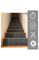 Lmeison Treppenstufen-Teppich (7er-Set) rutschfest für den Innenbereich für Holztreppen Stufenmatten für Kinder ältere Menschen und Hunde 20 3 x 76 2 cm grau