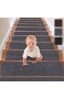 RIOLAND Treppenstufenteppich rutschfest für den Innenbereich für Holztreppen Treppenteppiche für Kinder und Hunde 15 Stück 20 3 x 76 2 cm grau