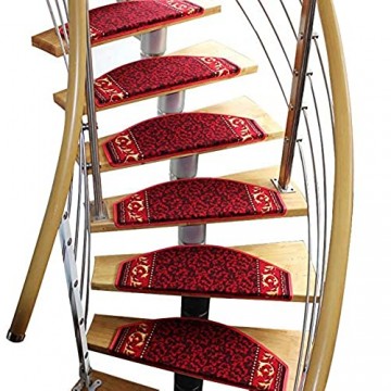 Stufenmatten Treppen-Teppich Läufer Treppentrittstufen Pads ProStair Schritt Teppich Halb Bogen Nicht Beleg Adhesive Wolldecke/Matte for Treppenstufen 5 Größe 3 Styles