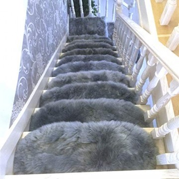 Stufenmatten Treppenmatten Treppenteppich Set Stufenschutz Für Ihre Treppe Stufen Treppenstufen Rutschfest Matten Selbstklebende Teppich Weiß Grau (4 Farben) Grau 65x24cm