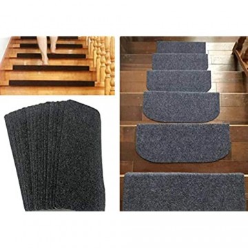 TOUCHFIVE 12er Set selbstklebend Anti Rutsch Stufenmatten Antirutschmatte Treppenteppich für Treppenstufen (Grau 45 * 20cm)