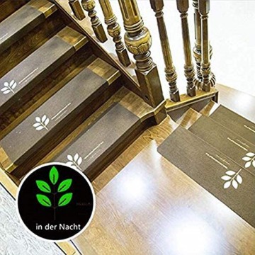 TOUCHFIVE Leucht Anti Rutsch Stufenmatten für Treppenteppich selbstklebend Anti Rutsch Streifen Treppenmatte Antirutschmatte für Außen Innen (Kaffee)