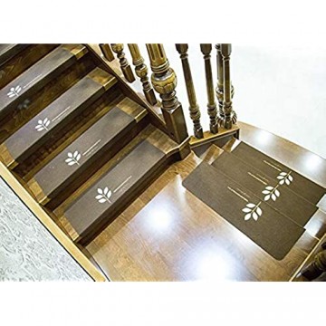 TOUCHFIVE Leucht Anti Rutsch Stufenmatten für Treppenteppich selbstklebend Anti Rutsch Streifen Treppenmatte Antirutschmatte für Außen Innen (Kaffee)