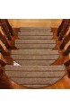 Treppenteppich selbstklebend treppen teppichstufen stufenmatten innen 7 stuick rutschfest Und Waschbar(Color:Hellbraun Size:65x24x3cm/25.5x9.4x1.1in)