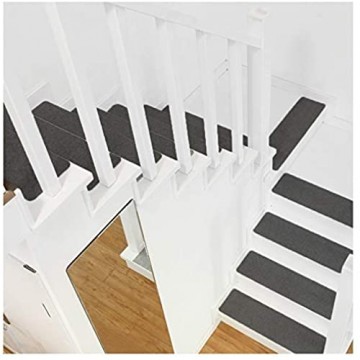 WOHAUSHALT 16 Stück Stufenmatten Treppen-Teppich Geeignet für Eine Vielzahl Von Dekorationsstilen 2 Größenoptionen Treppen schützen warm halten rutschfest (Color : Dark Gray Size : 55 * 20)