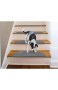 ybaymy 15 Stück Stufenmatten Treppenteppiche Treppen-Teppich Starke Befestigung Treppenmatten eingekettel mit Unsichtbarem Kiel Schutz der Treppenränder Magic Buckle Patch - Grau 65X24X3cm