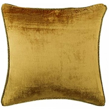 Gold Shimmer - 40 x 40 cm Ein goldener Samt Kissenbezug mit handfertigtem Perlenrand