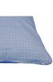Hans-Textil-Shop Kissenbezug 40x40 cm Streifen Karo Muster Baumwolle (Kariert Kissen Kissenhülle Deko) (Hellblau)