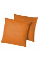 Home-Impression Doppelpack / 2er Set Microfaser Kissenhüllen/Kissenbezüge - Wohndekoration in schlichtem Uni Design mit Reißverschluss und in 3 Größen (80 x 80 cm Orange)