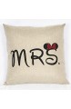 Miya® Mr & Mrs Micky und Minni liebevolle hochwertige Hochzeit Paar Kissenbezüge aus Baumwoll Sofakissen Kissenbezug Hochzeitgeschenk (Micky)