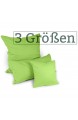 npluseins Renforcé-Kissenbezüge im Doppelpack - 100% Baumwolle – schlicht und edel im Design in 11 Uni-Farben 40 x 40 cm grün