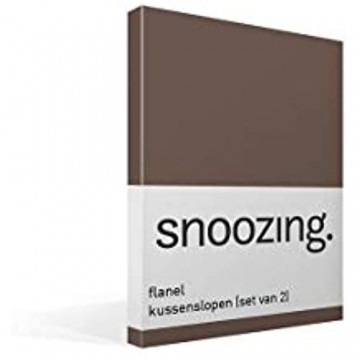 Snoozing - Flanell - Kissenbezüge - 2er-Set - 50x70 cm - Taupe