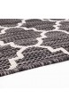 Carpet City Outdoor-Teppich Flachgewebe Terrasse Balkon Modern Geometrisches Muster in Anthrazit für Außen- und Innenbereich (60/230 cm) 60 cm x 230 cm
