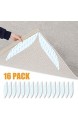 DOXILA Teppich-Greifer in Blattform für Teppiche rutschfest rutschfest wiederverwendbar für Hartholzböden Fliesen Teppiche Polyurethan 16 Stück (weiß)
