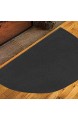 Halbmond-Teppich halbkreisförmig rutschfest maschinenwaschbar für Wohnzimmer Kamin Profil schützt Böden vor Funken Glut und Holzscheite (grau 81 3 x 152 4 cm)